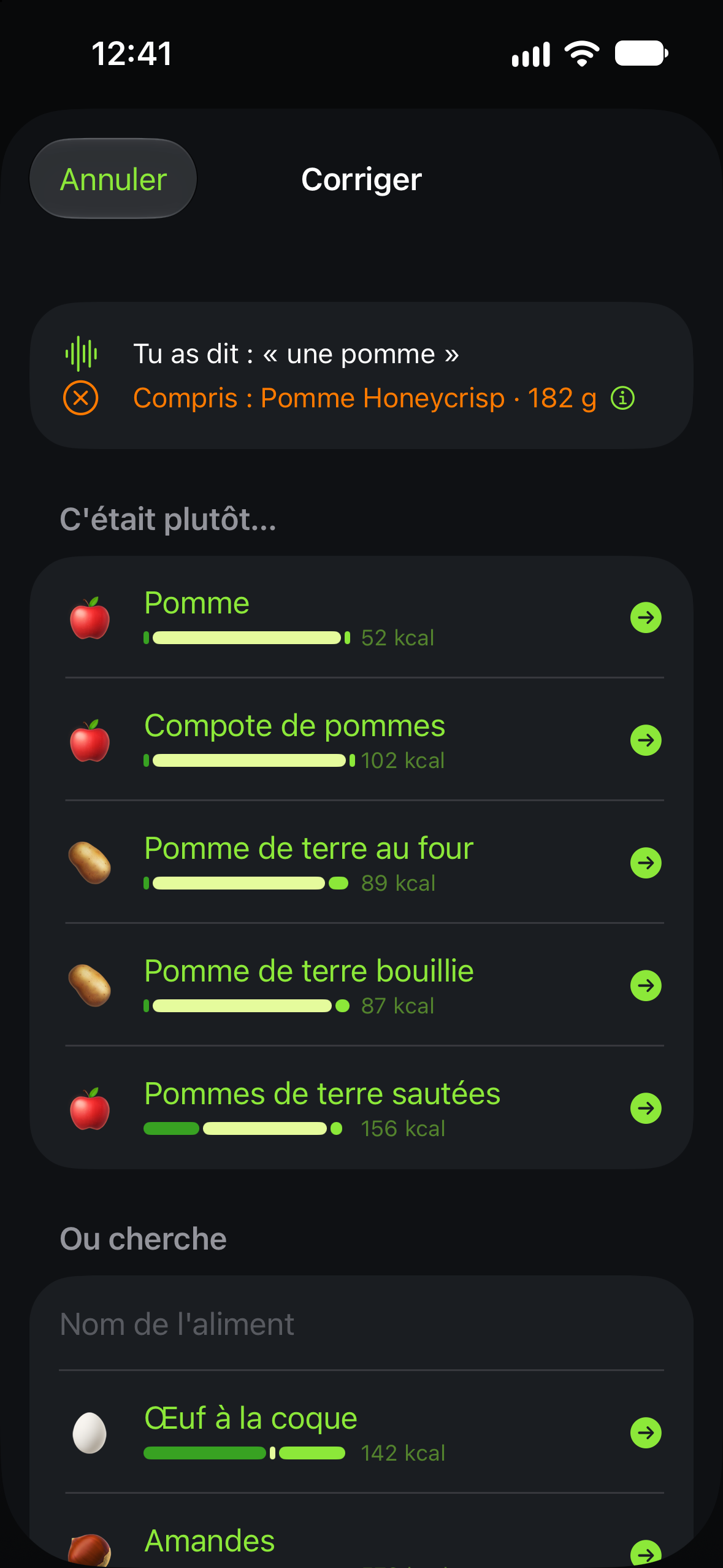 Correction du produit reconnu dans Calotri, en conservant la quantité.